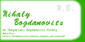 mihaly bogdanovits business card